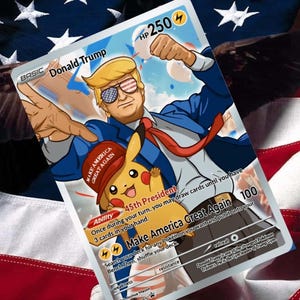 Donald Trump Pikachu gx vstar ex pokemon carte personnalisée holographique