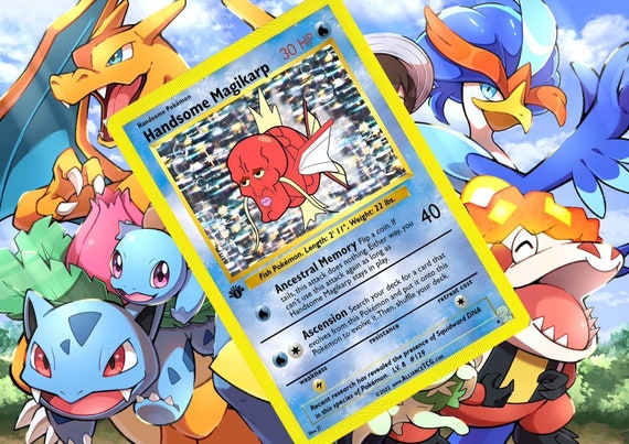 Handsome Magikarp pokemon custom card holographic