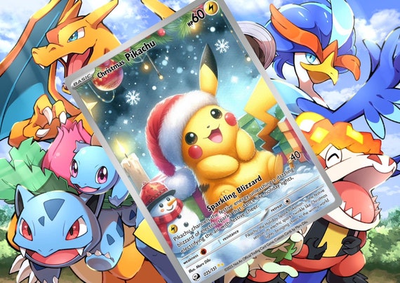 【海外限定】ポケモンクリスマス.ホリデー　ピカチュウヒトカゲイーブイ　補修済 海外限定】ポケモンクリスマス ホリデー ピカチュウ ヒトカゲ イーブイ