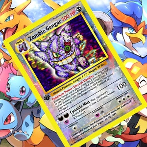 Zombie Gengar V gx vstar ex pokemon carte personnalisée holographique