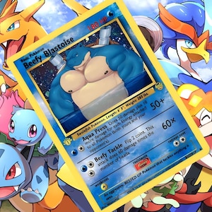 Carte Pokémon personnalisée holographique Tortank V GX Vstar Ex