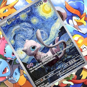 Mew con la tarjeta personalizada holográfica de Pokémon de la noche estrellada GX V vs Star