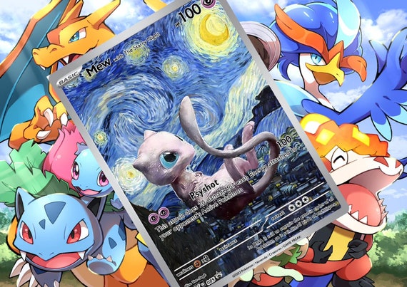 Mew With the Starry Night Gx V Vsstar Pokemon Custom Card