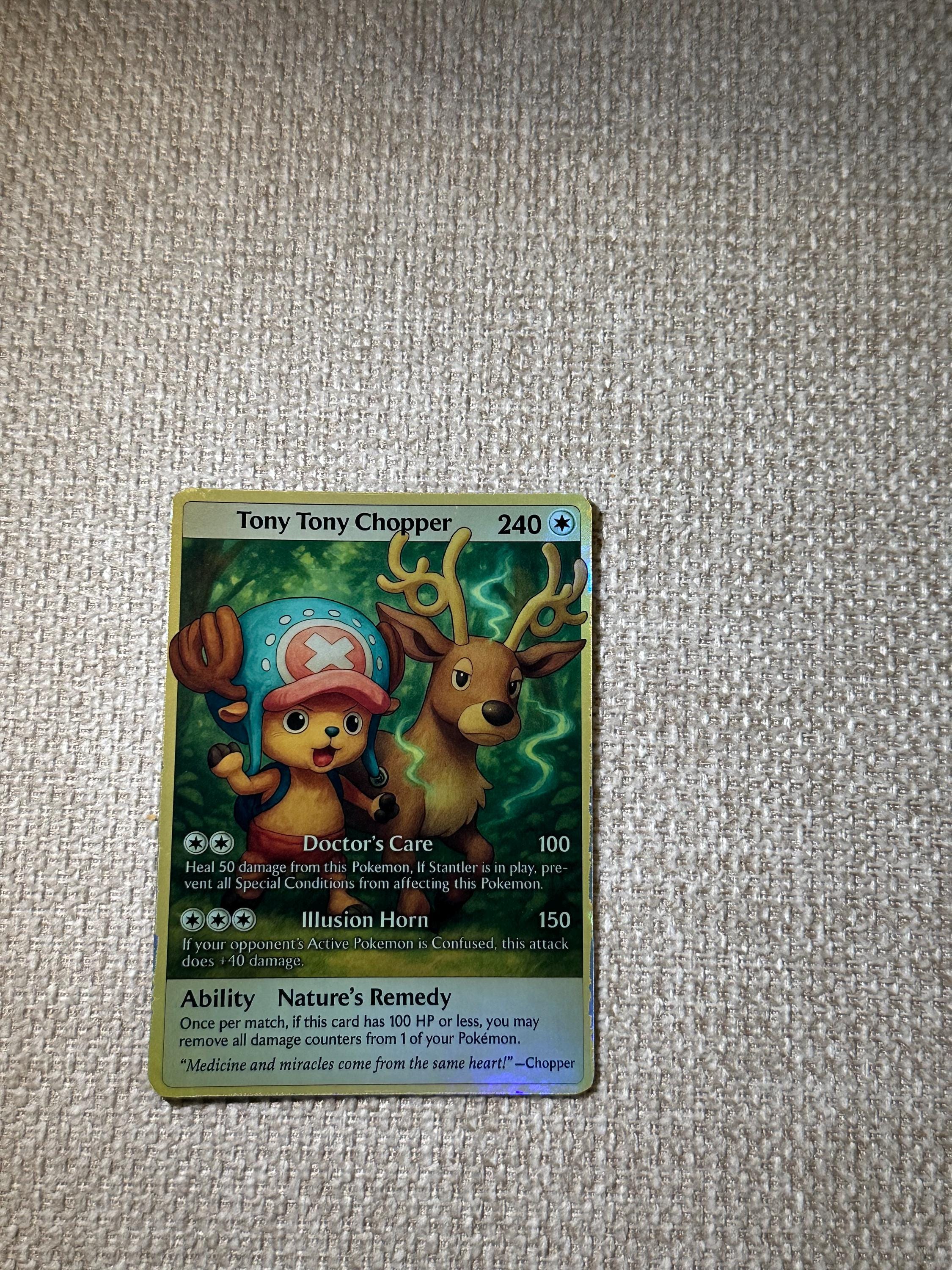 Tony Tony Chopper One Piece X Pokemon Custom Card Holographic - Etsy
