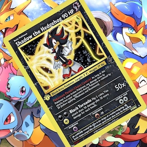 Shadow the Hedgehog pokemon custom card holographic