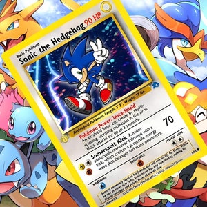 Carte Pokémon personnalisée holographique Sonic the Hedgehog