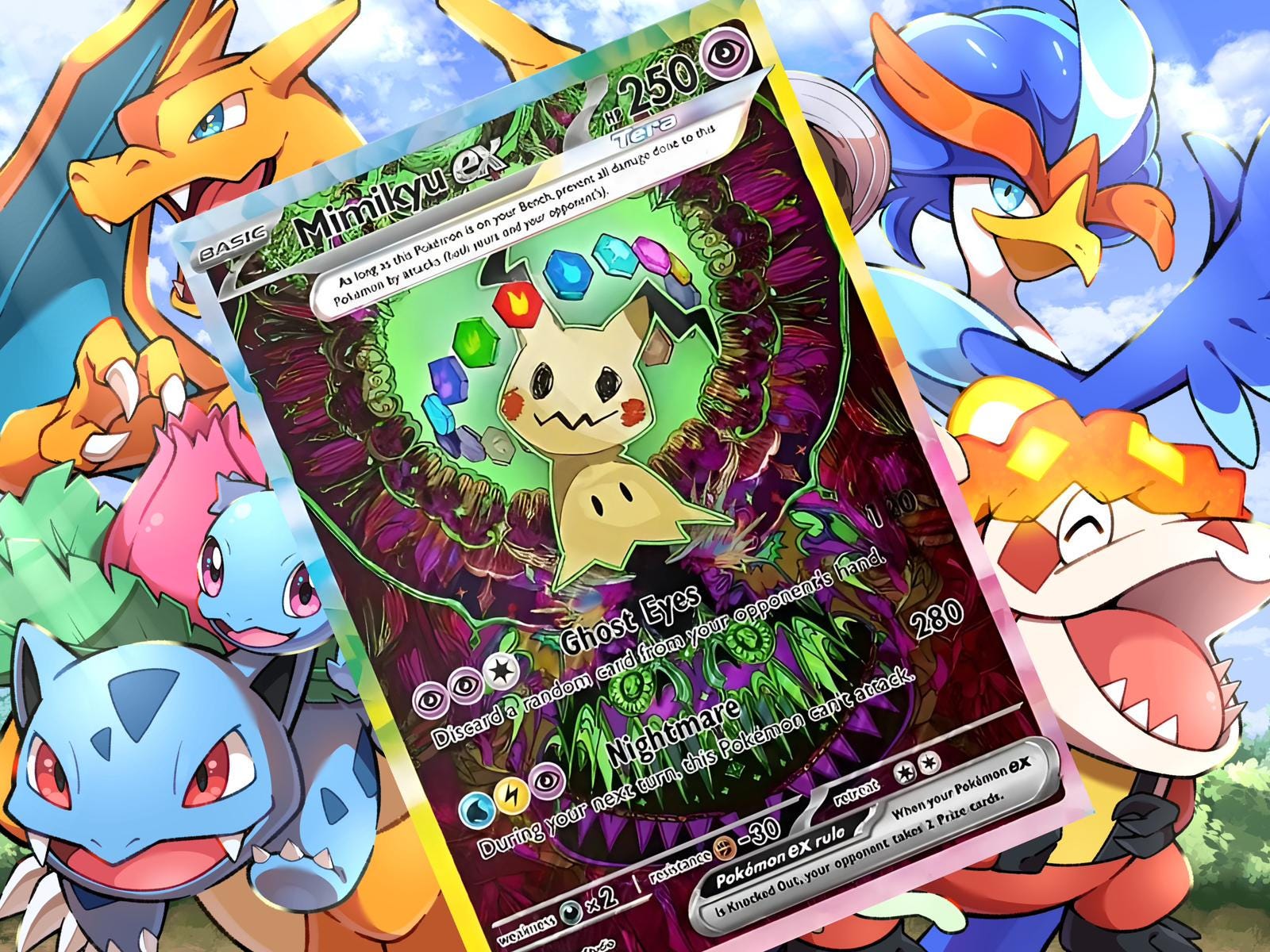 mimikyu ex pokemon card M Mimikyu EX gmax vmax gigantamax ex pokemon card