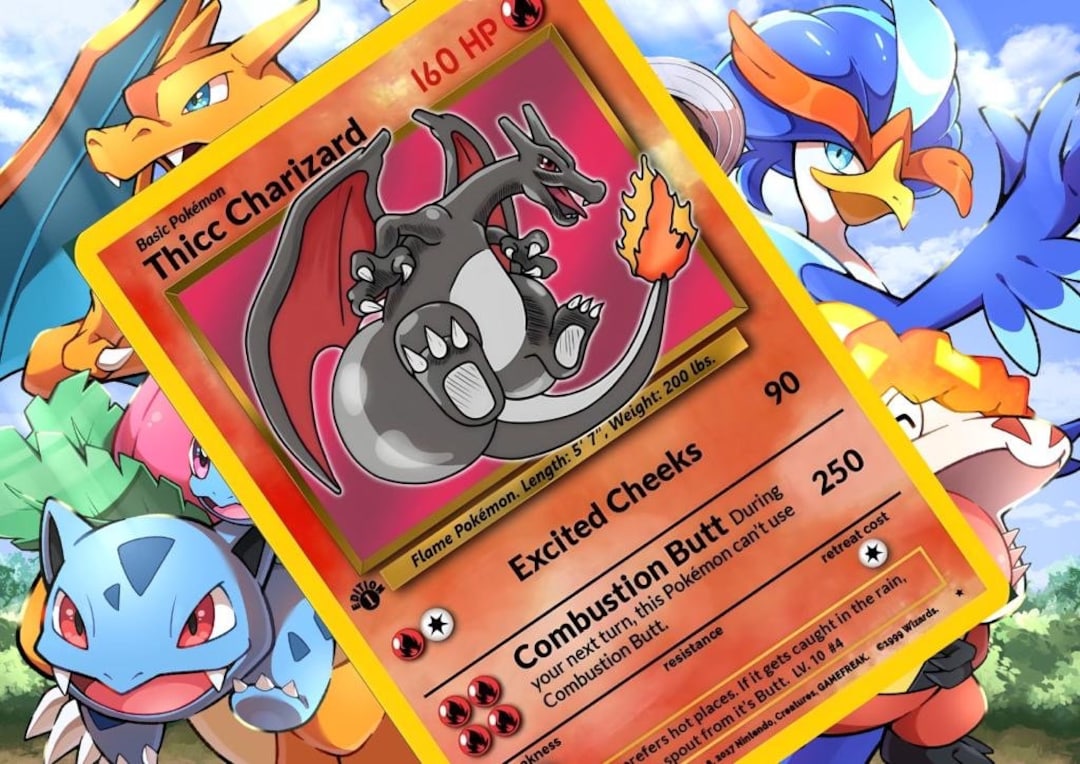 Thicc Charizard V Gx Vstar Pokemon Custom Card Holographic - Etsy