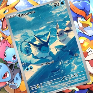 Vaporeon V ex gx vstar pokemon custom card holographic