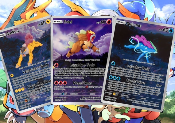 Buy Raikou Suicune Entei Gx V Vstar Pokemon Custom Card
