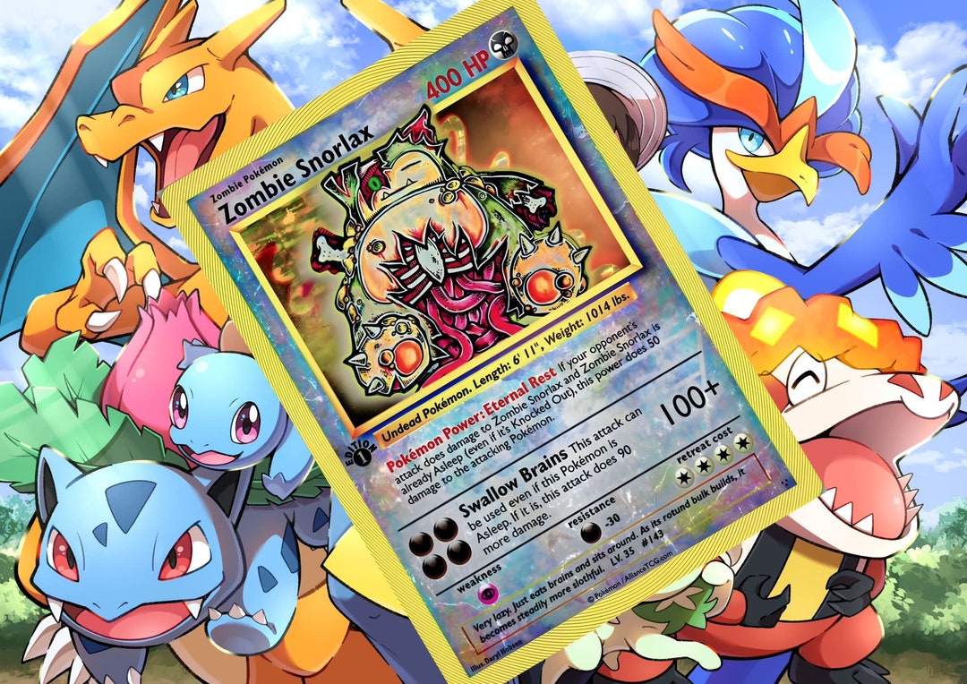 Zombie Snorlax V Gx Vstar Ex Pokemon Custom Card Holographic - Etsy