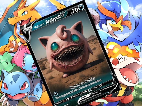 Nightmare Jigglypuff V Ex Gx Vstar Pokemon Custom Card Holographic