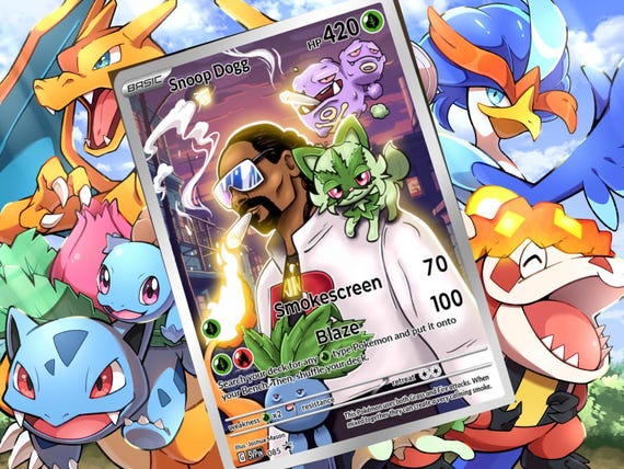 Snoop Dogg Ex Gx Vstar V Max Pokemon Custom Card Holographic - Etsy