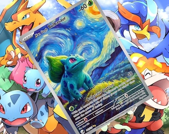 Van Gogh Bulbasaur V Ex Gx Vstar Pokemon Custom Card Holographic - Etsy