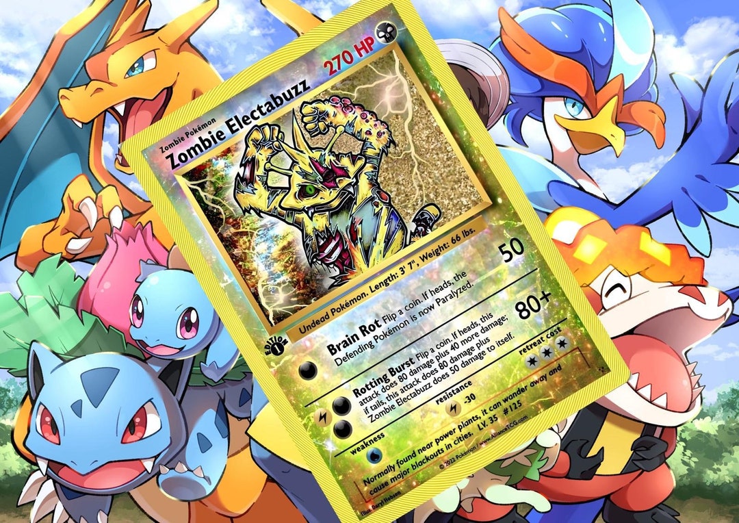 Zombie Electabuzz Gx Vmax Pokemon Custom Card Holographic - Etsy
