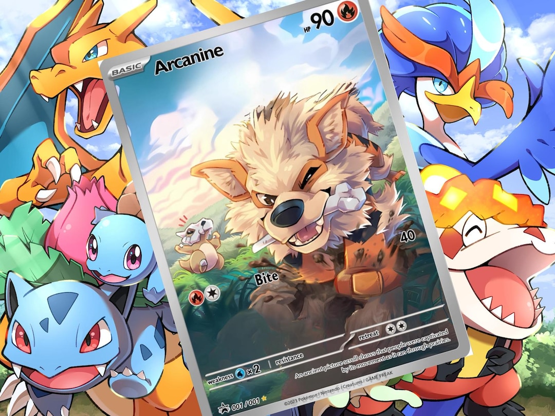 arcanine gx pokemon card Arcanine V Ex Gx Vstar Pokemon Custom Card Holographic