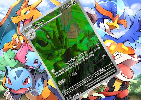 Scizor V Ex Gx Vsstar Pokemon Custom Card Holographic - Etsy
