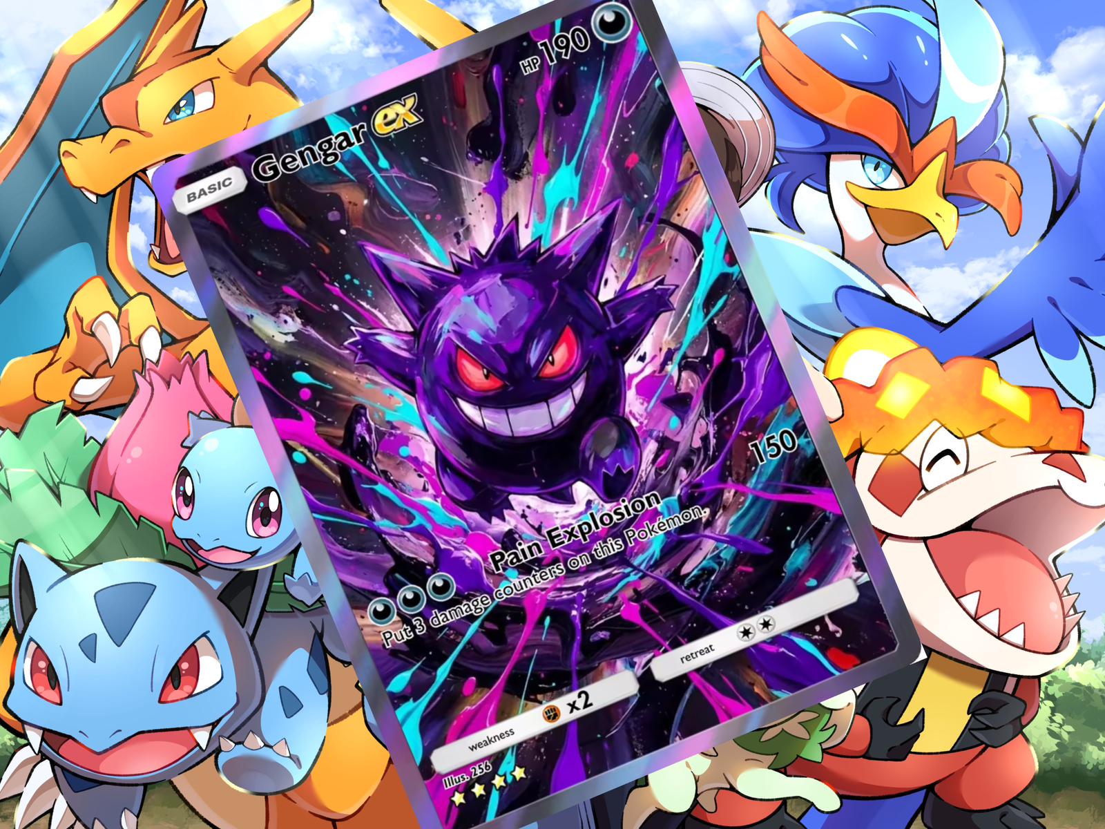 Gengar Ex V Gx Vstar Custom Card Holographic - Etsy