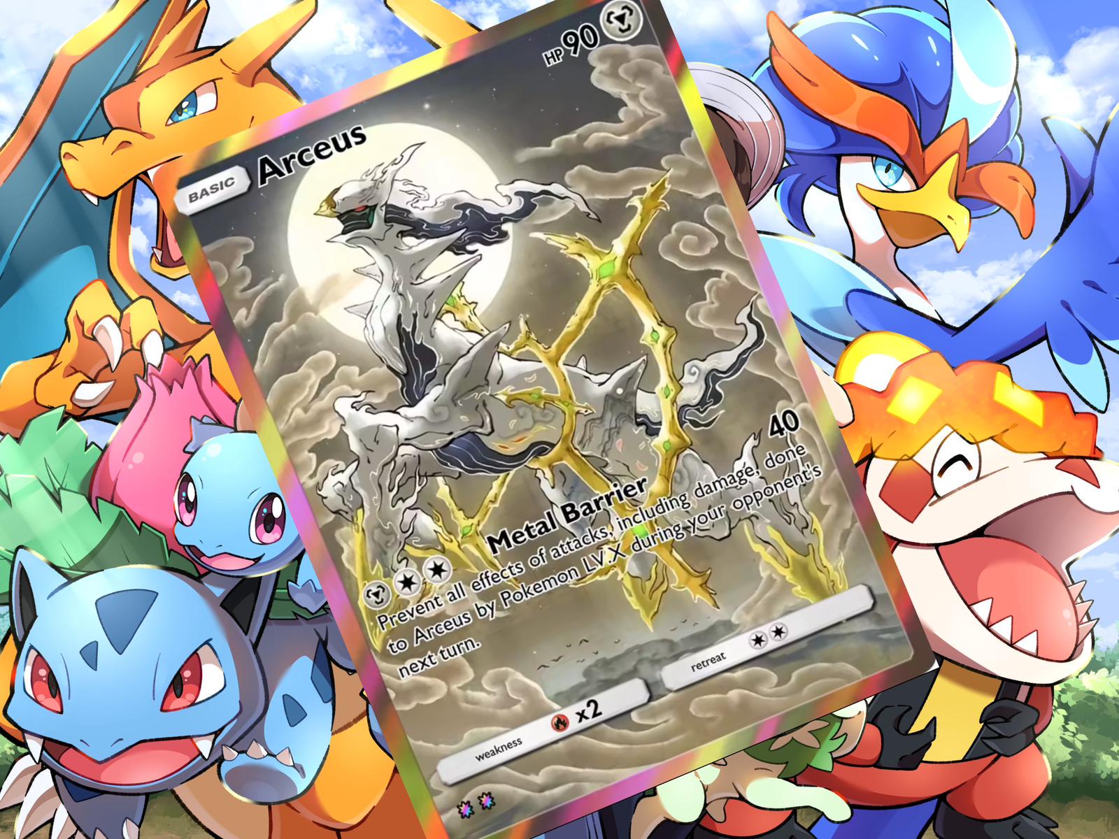 pokemon cards lv x arceus LV.X (Arceus LV.X Deck: Grass & Fire) Light Play Holofoil 1st Edition Japanese Put this card onto your Active Arceus Arceus Lv.X (95)
