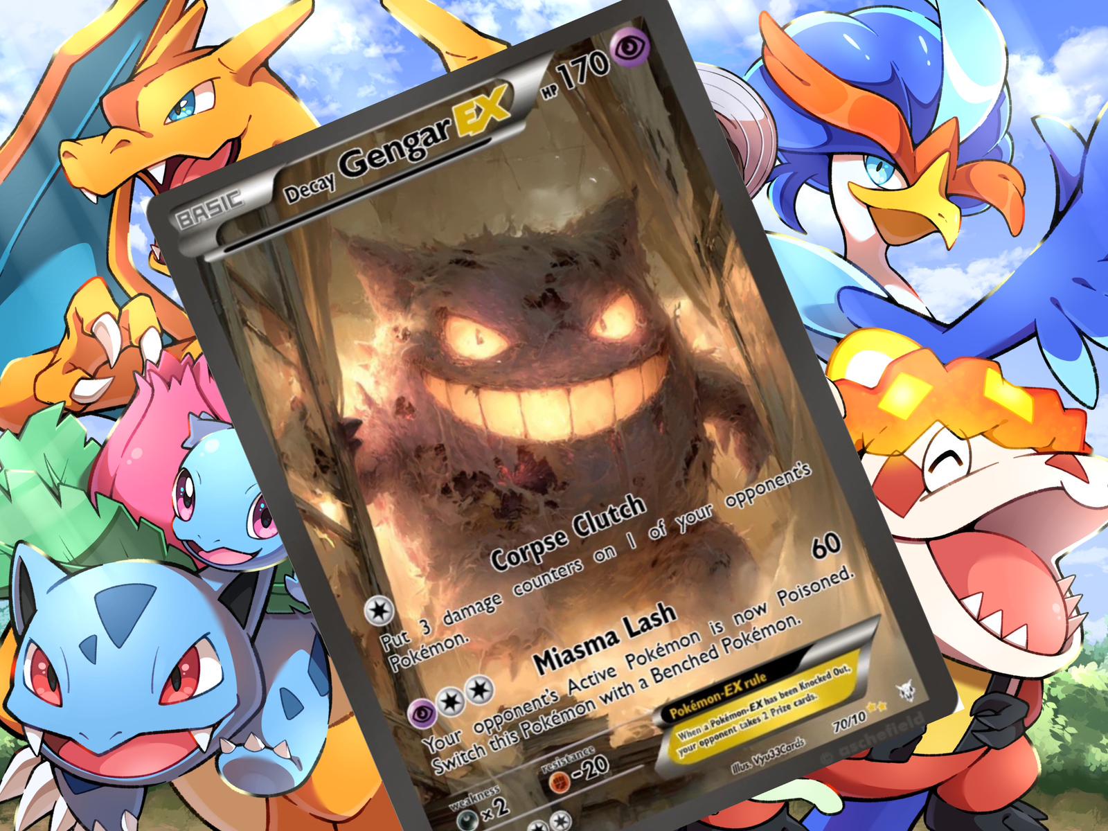 Decay Gengar Ex V Gx Vstar Pokemon Custom Card Holographic - Etsy