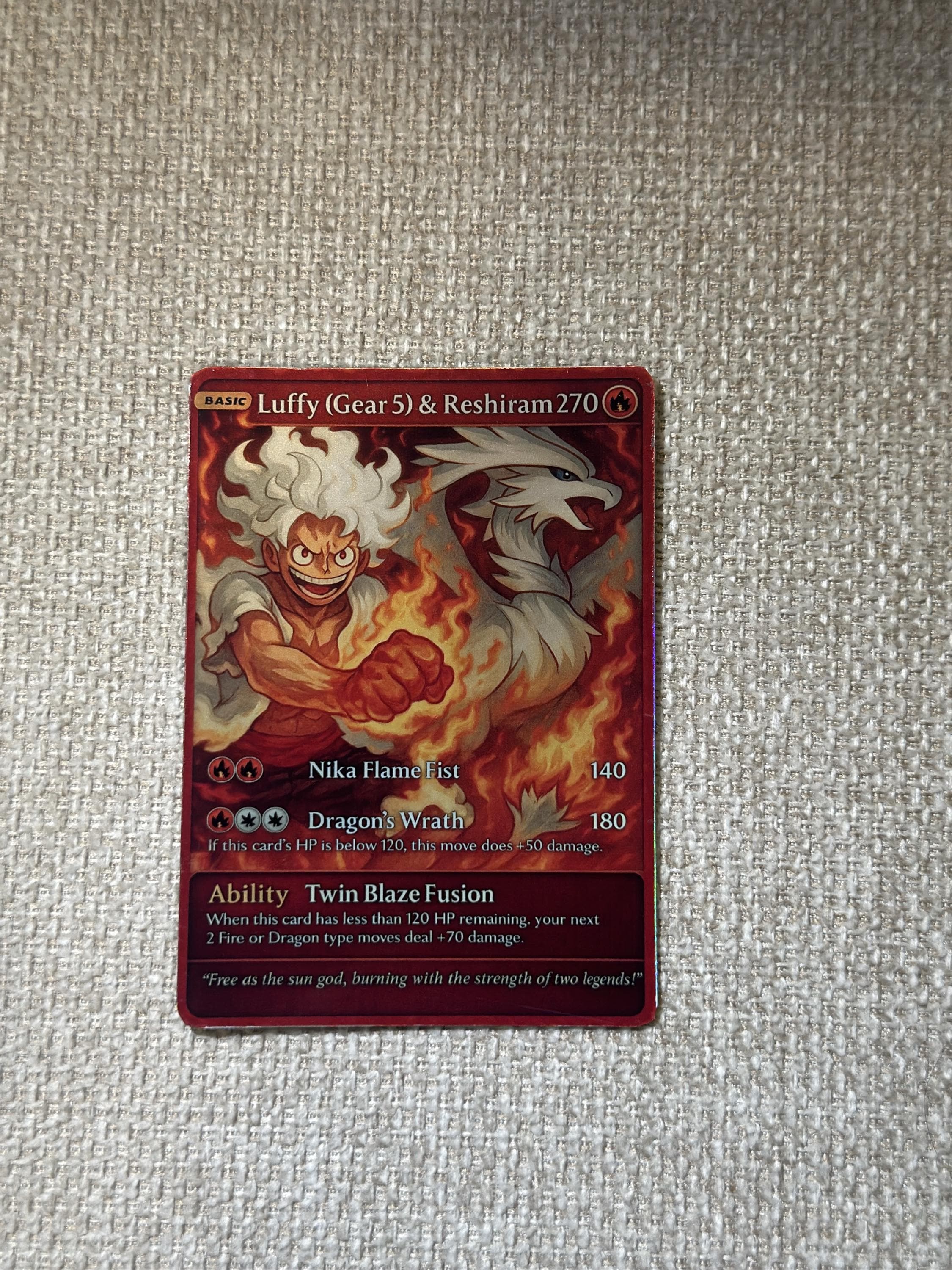 all gold reshiram pokemon card JUMBO CARD main image 1