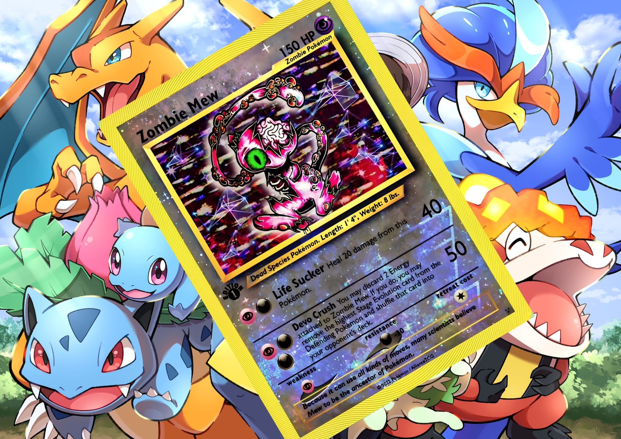 Zombie Mew V Gx Vstar Ex Pokemon Custom Card Holographic - Etsy