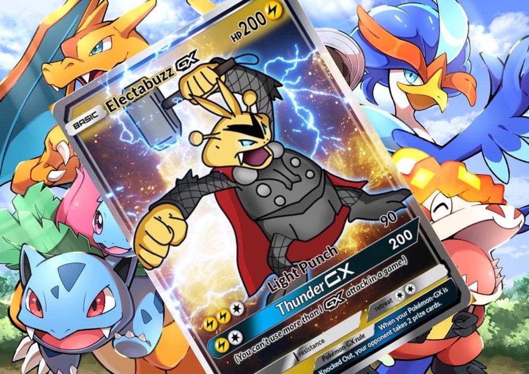 Electabuzz Gx V Vsstar Pokemon Custom Card Holographic - Etsy