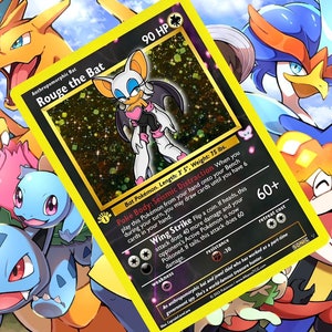 Holograficzna karta niestandardowego pokemona Rouge the Bat