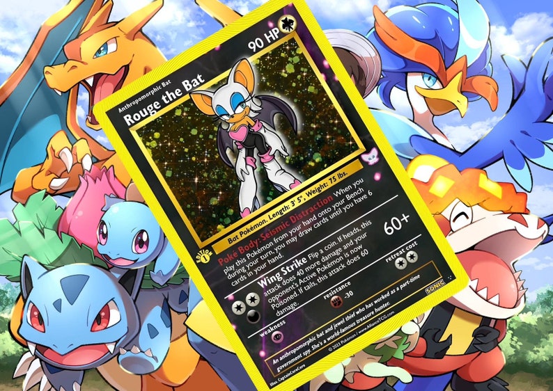 Rouge the Bat Pokemon Custom Card Holographic - Etsy