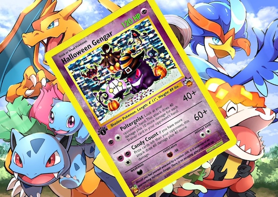 Halloween Gengar Pokemon Custom Card Holographic - Etsy