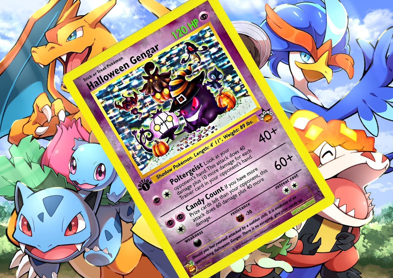 Halloween Gengar Pokemon Custom Card Holographic - Etsy