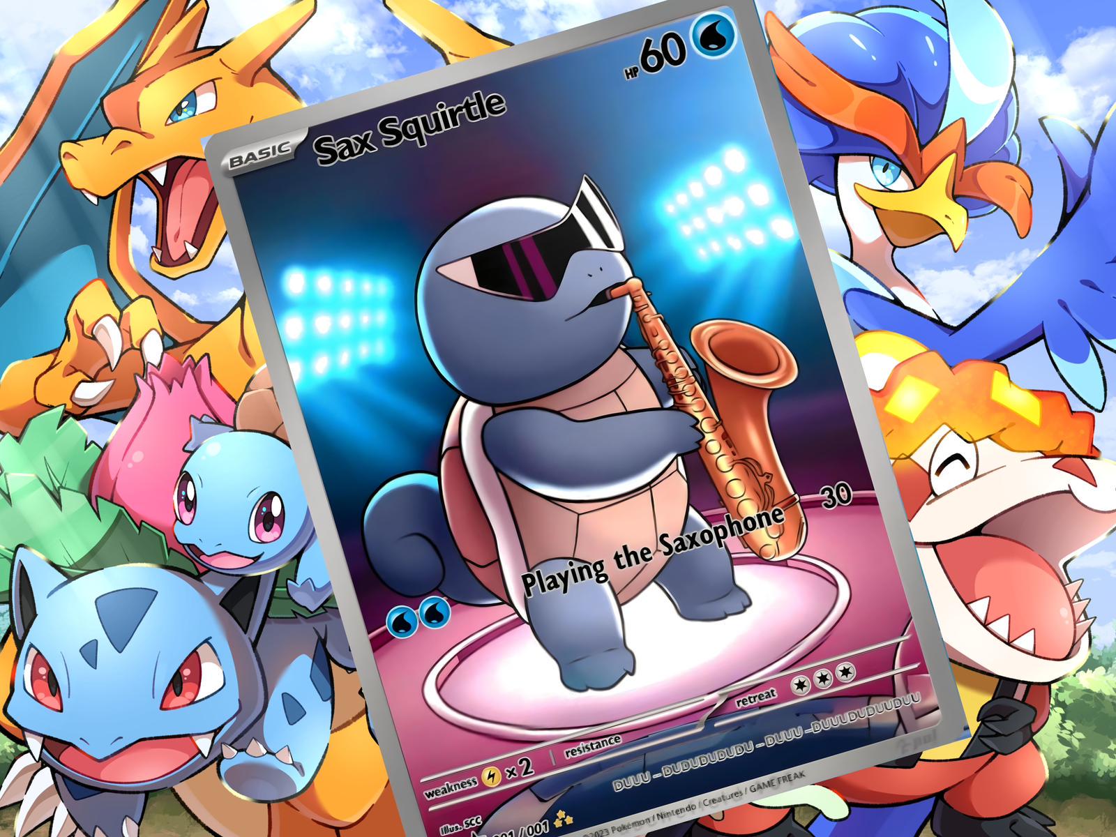 サックス ゼニガメ GX VSTAR EX ポケモン カスタムカード ホロ