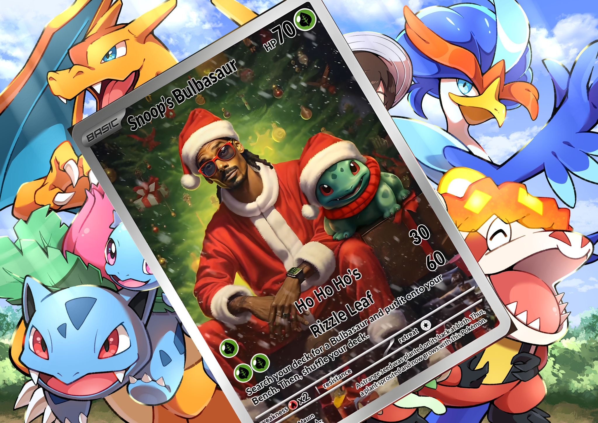 Snoop's bulbasaur gx vsstar pokemon custom card holographic