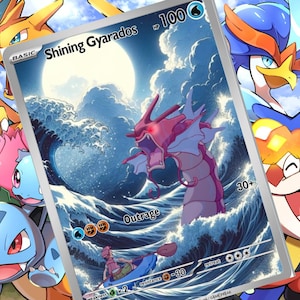 Carte Pokémon personnalisée holographique Gyarados Brillant Ex Gx Vmax Vastro