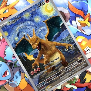 Charizard com a noite estrelada gx V vstar pokemon carta personalizada holográfica