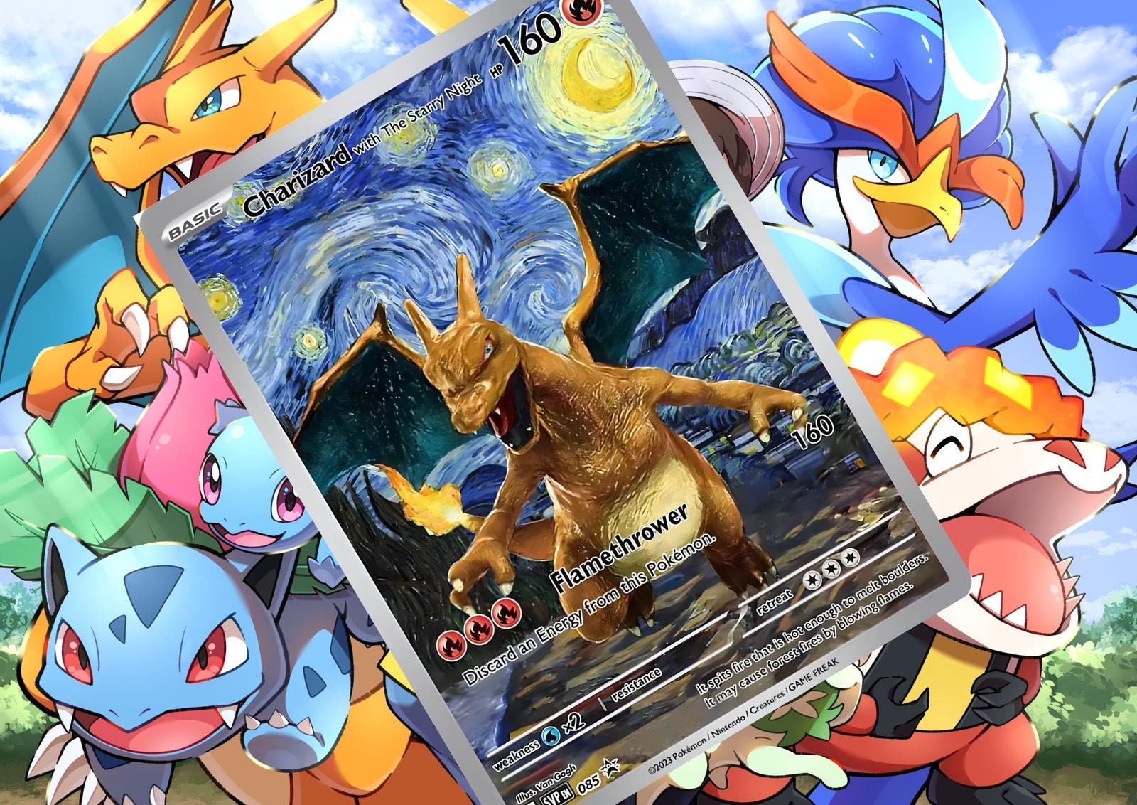 Charizard With the Starry Night Gx V Vsstar Pokemon Custom Card
