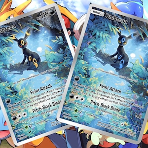 Carte Pokémon personnalisée holographique Noctali GX V Vstar