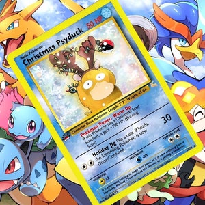 Weihnachten Psyduck Vmax V Star Pokemon benutzerdefinierte Karte holographisch