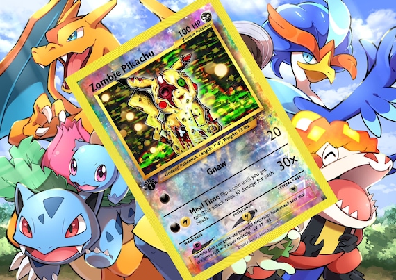 Zombie Pikachu V Gx Vstar Ex Pokemon Custom Card Holographic - Etsy