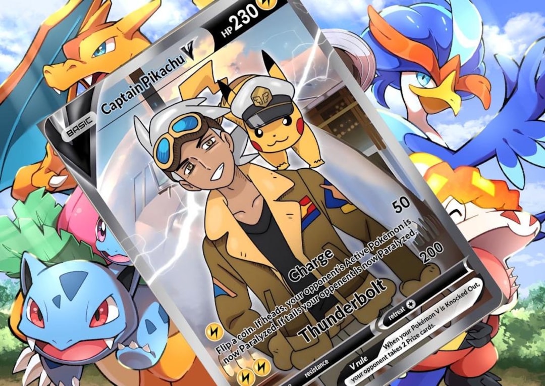 キャプテンピカチュウ V gx vsstar ポケモン カスタムカード キャプテンピカチュウ V gx vsstar ポケモン カスタムカード