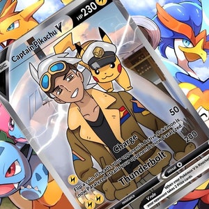Captain Pikachu V gx vsstar Pokemon benutzerdefinierte Karte holographisch