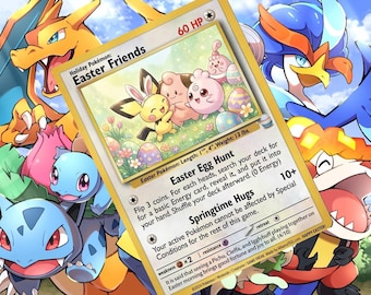 pokemon card easter eggs Pokemon Easter 10 Pack Bundle: Easter Basket & Egg Hunt Bundle (10 Four Card Pokemon Easter Packs)