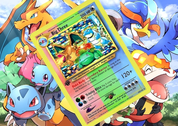 Big Three V Gx Vstar Ex Pokemon Custom Card Holographic - Etsy