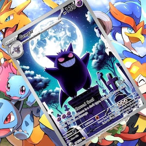 Carte Pokémon personnalisée holographique Gengar V ex gx vsstar