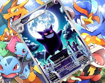 ポケモンカードゲーム Gengar & Umbreon Fan Art CG 10 Gengar V Ex Gx Vsstar Pokemon Custom Card Holographic - Etsy