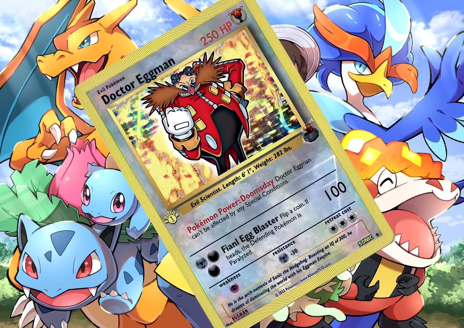 Doctor Eggman pokemon custom card holographic