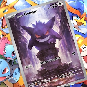 Carte Pokémon personnalisée holographique Gengar V ex gx vsstar