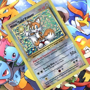 Carta personalizada de Pokémon Miles 'Tails' Prower holográfica
