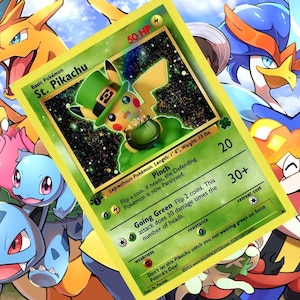 St Pikachu  V gx vstar ex pokemon custom card holographic