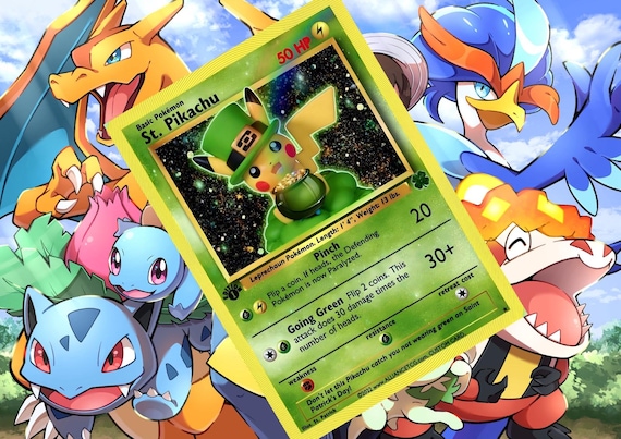 St Pikachu V gx vstar ex pokemon custom card holographic